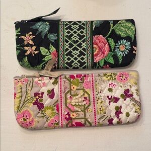 Floral Quilted Pencil and Brush Cases set of 2